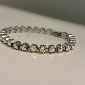 Touchstone Crystal Mini Ice Bracelet, White.  Small.